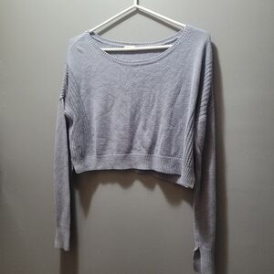 Garage Pale Blue Cropped Long Sleeve Top M
